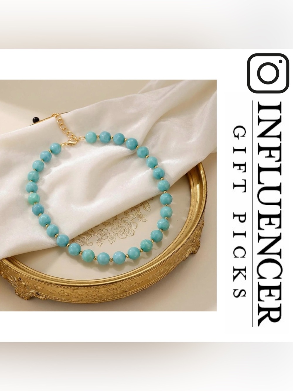 NWT | Influencer Turquoise Beaded Necklace